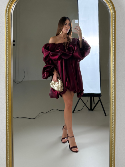 Mini Dress Aurora bordeaux
