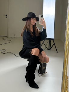 Stivale in suede nero