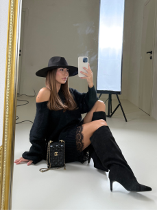 Stivale in suede nero 2