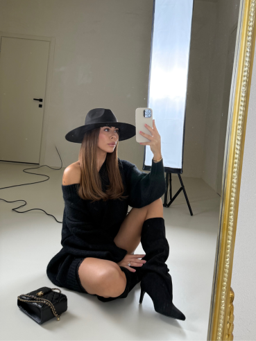 Stivale in suede nero