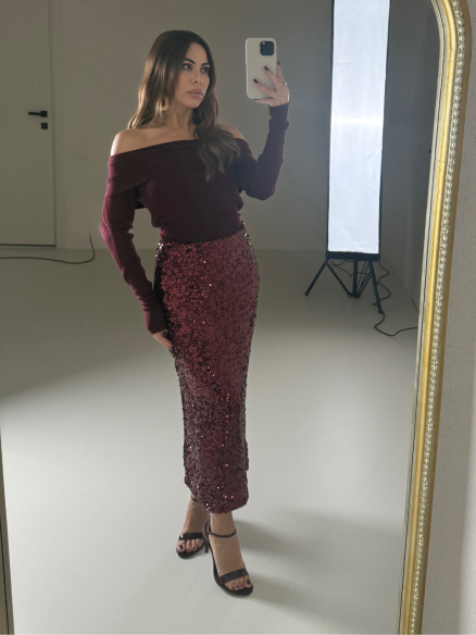 Longuette Las Vegas bordeaux