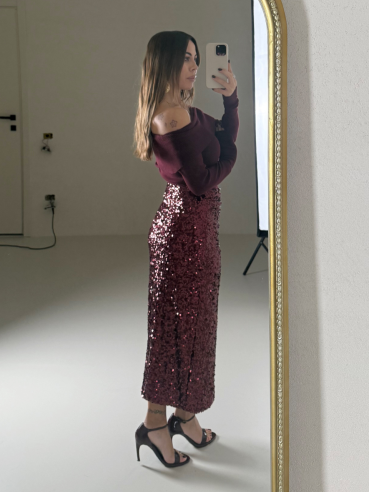 Longuette Las Vegas bordeaux