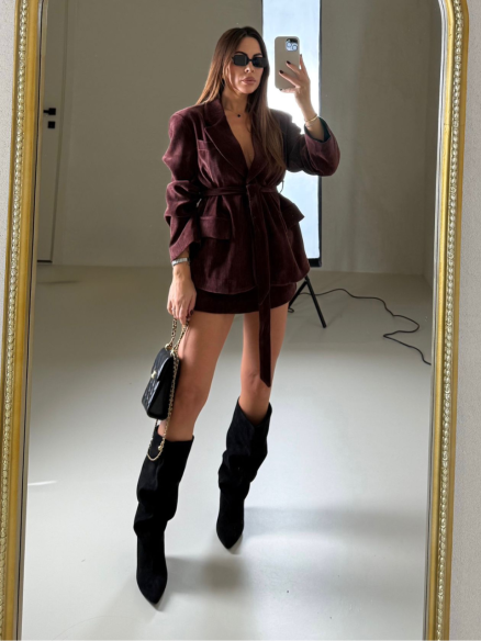 Set in ciniglia bordeaux