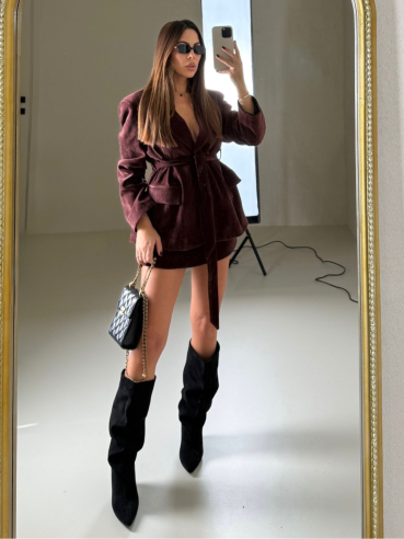 Set in ciniglia bordeaux