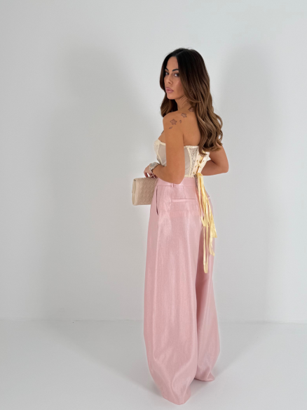 Tailleur Valentina rosa satinato