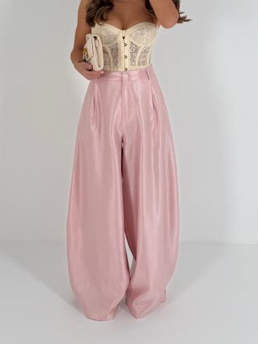 Tailleur Valentina rosa satinato