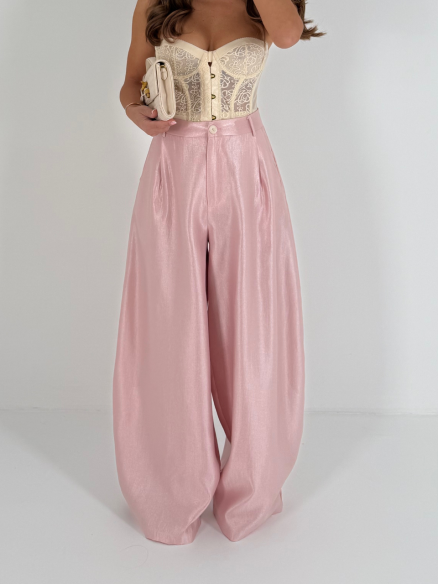 Tailleur Valentina rosa satinato