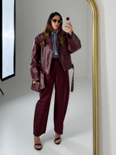 Pantalone Adele bordeaux 2