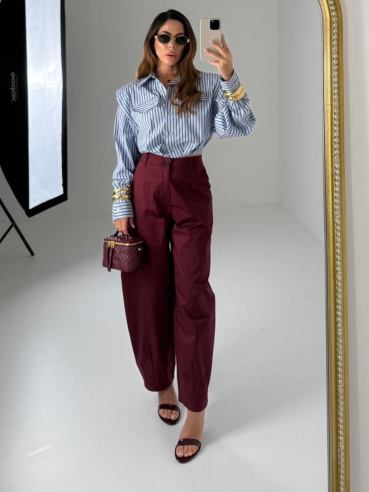 Pantalone Adele bordeaux