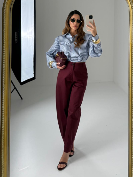 Pantalone Adele bordeaux