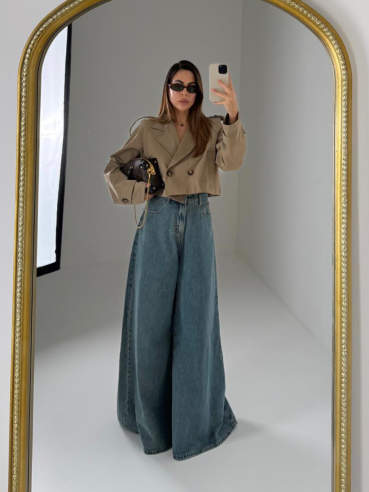 Denim wide leg Alice sabbiato
