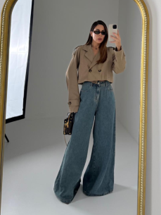 Denim wide leg Alice sabbiato 2