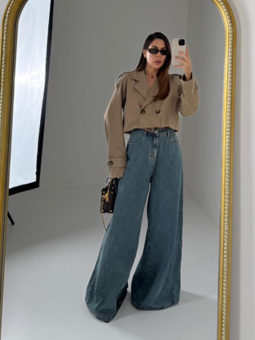 Denim wide leg Alice sabbiato