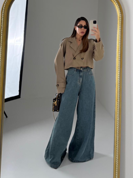 Denim wide leg Alice sabbiato