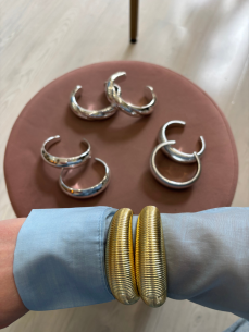 Coppia di bracciali rigati gold