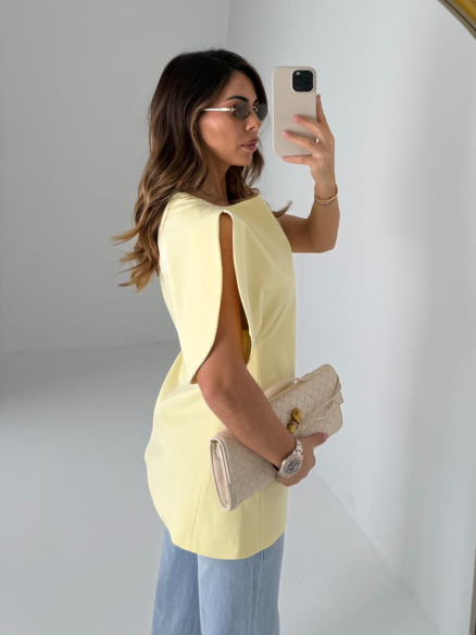 T-shirt Peony paglierino