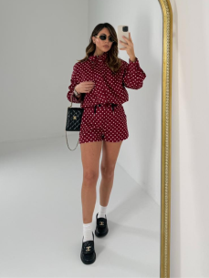 Polka Dots Set bordeaux