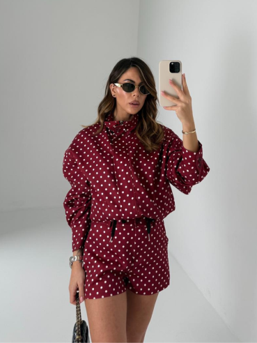Polka Dots Set bordeaux