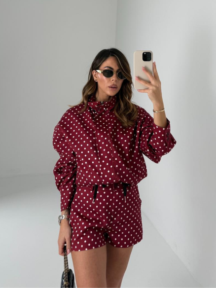 Polka Dots Set bordeaux