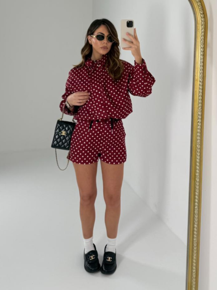 Polka Dots Set bordeaux
