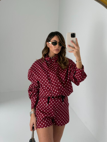 Polka Dots Set bordeaux