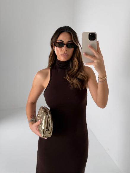 Long dress Sofia choco