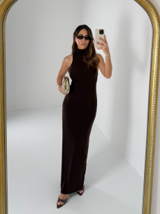 Long dress Sofia choco