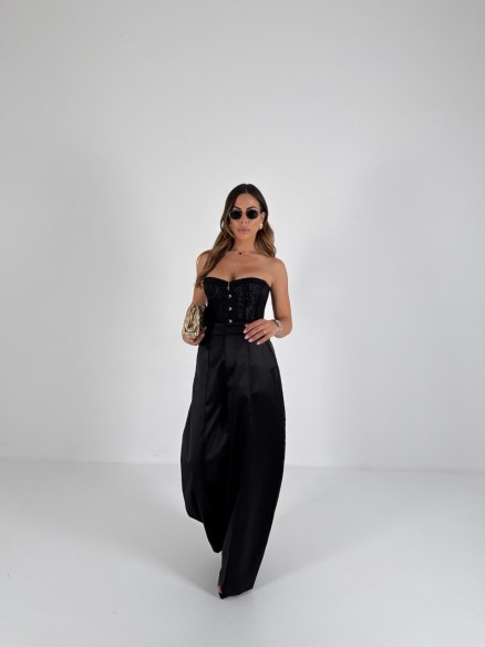 Panta satin Eclipse nero