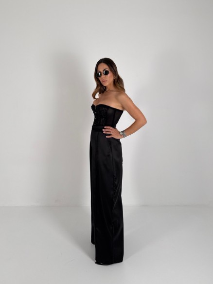 Panta satin Eclipse nero