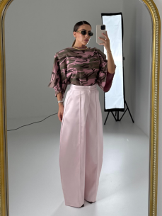 Panta satin Eclipse rosa