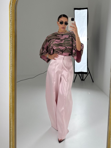 Panta satin Eclipse rosa