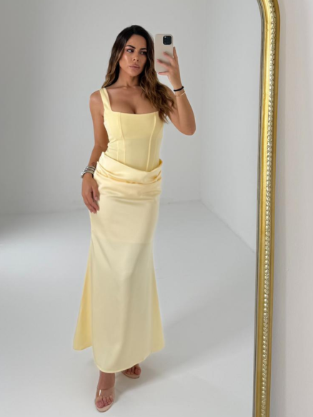 Long Dress Velvet giallo