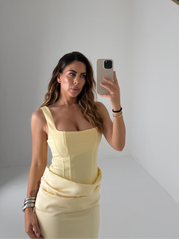 Long Dress Velvet giallo