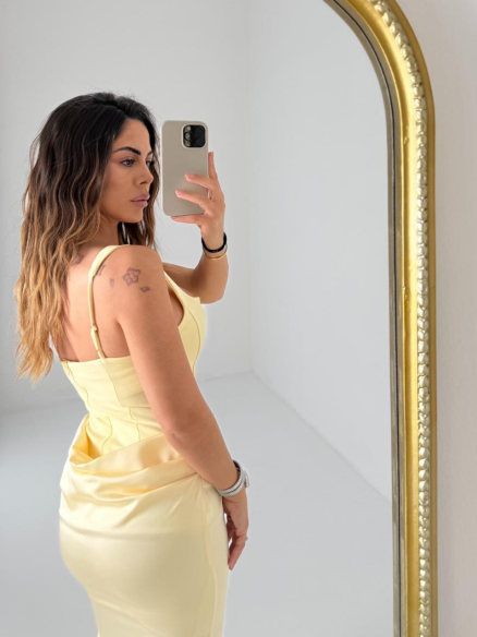 Long Dress Velvet giallo