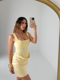Mini Dress Velvet giallo 2