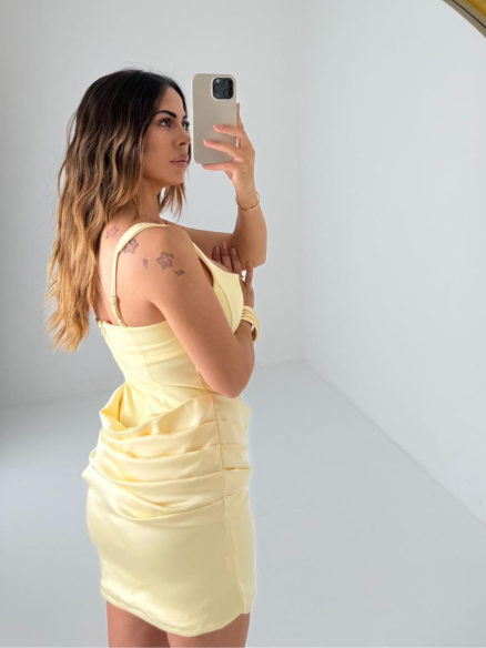 Mini Dress Velvet giallo