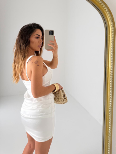 Mini Dress Velvet bianco