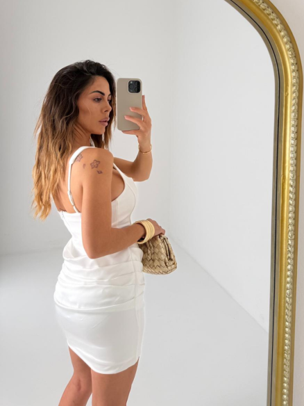 Mini Dress Velvet bianco