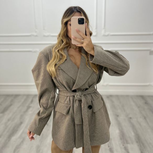 Blazer Pied de Poule BEIGE