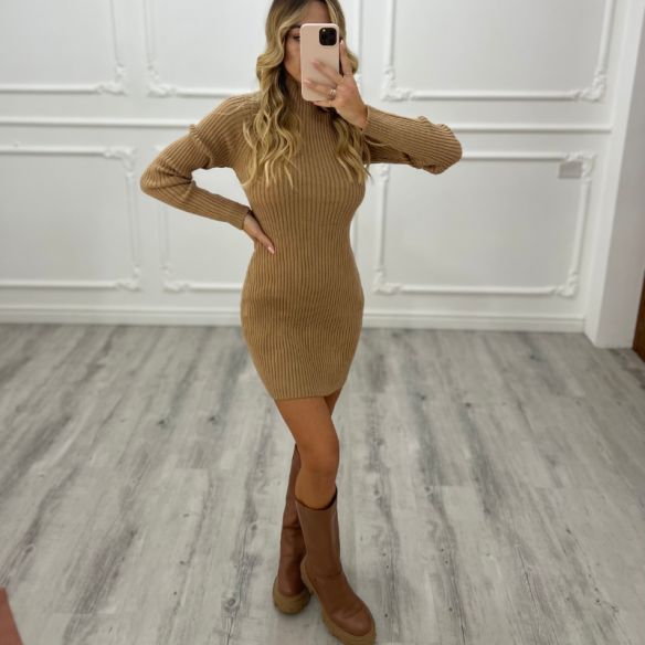 Mini Dress Wool Camel