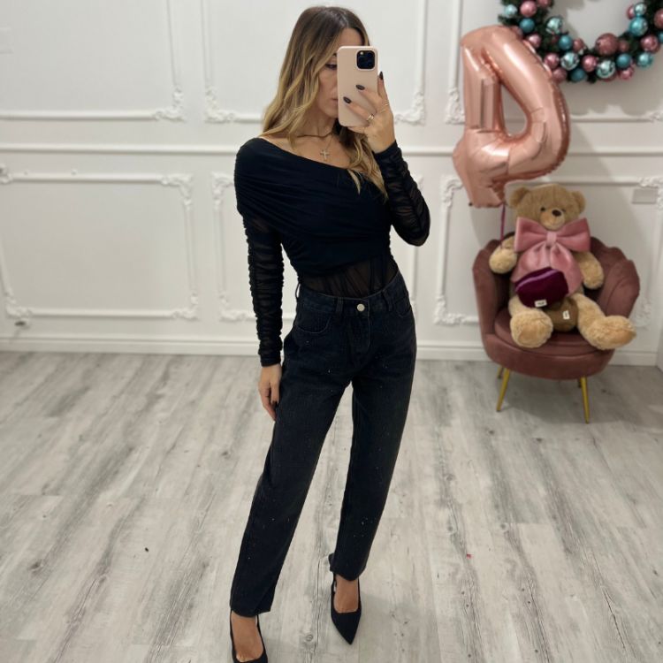Jeans Strass Black