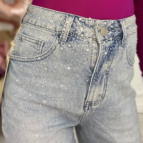 Jeans Strass Chiaro