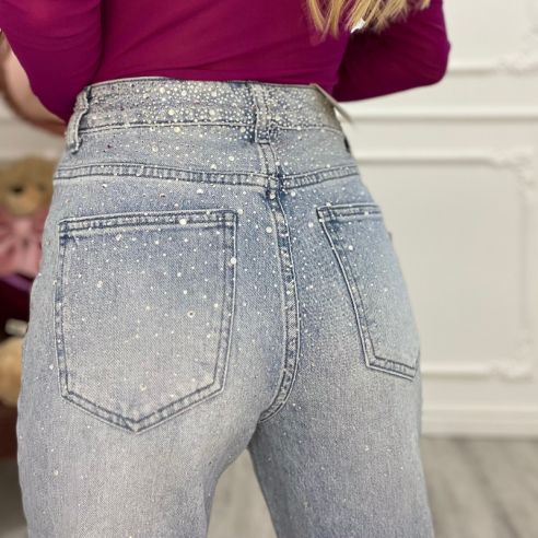Jeans Strass Chiaro