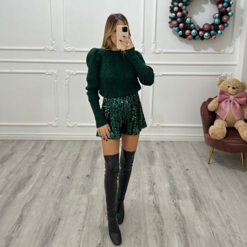 Shorts Paillettes VERDE