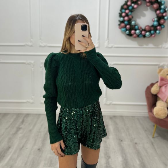 Shorts Paillettes VERDE