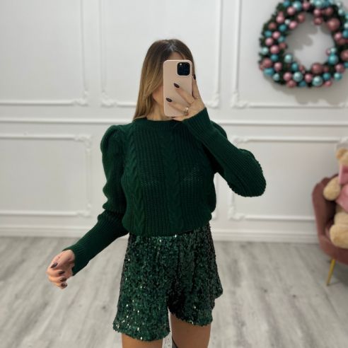 Shorts Paillettes VERDE