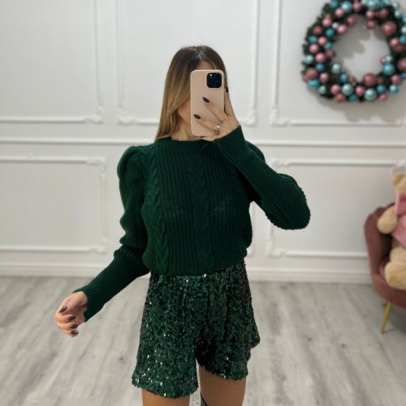Shorts Paillettes VERDE