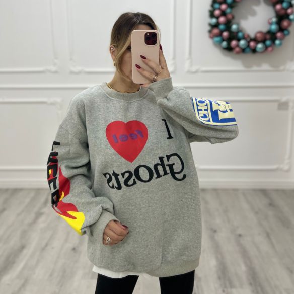 felpa Heart GREY