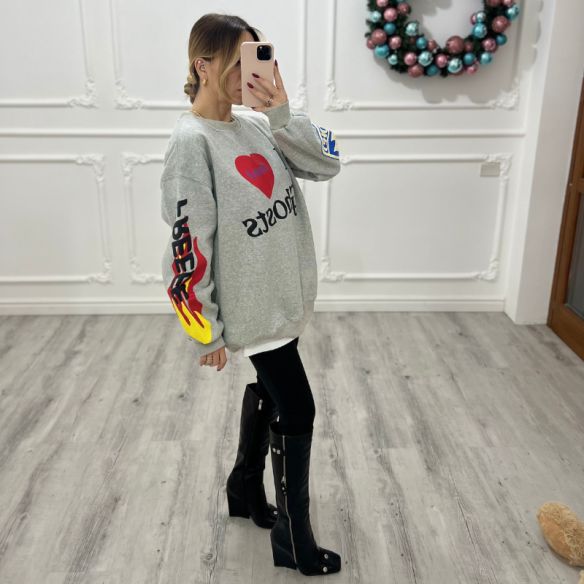 felpa Heart GREY
