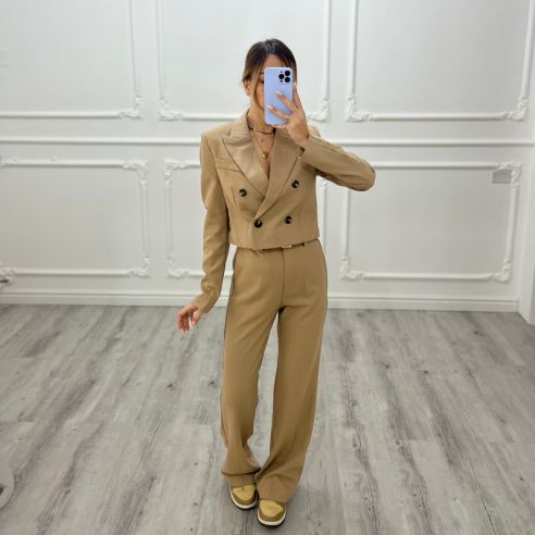 Tailleur Blazer Crop CAMEL